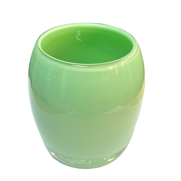 Green glassybaby votive candle holder. Pre trisk. Soft green - Picture 2 of 7